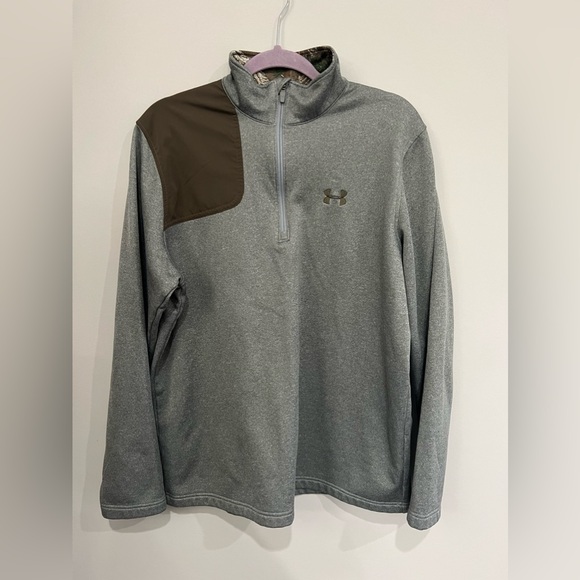 Men's Gray/Camo Under Armour Pullover Jacket Size XL - Picture 1 of 4